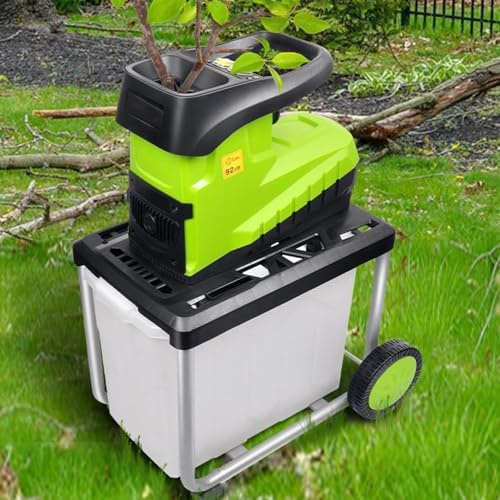 Broyeur à bois électrique pour un paillage efficace, moteur en cuivre de 2800 W et lames de 5000 tr/min, design compact pour la réduction des déchets de la maison et du jardin