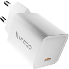 UNIQO GaN Nano Charger 30W, Caricabatterie USB-C, Tecnologia GaN, Ultra Compatto, Alimentatore Power Delivery (PD 3.0 PPS), Caricatore per iPhone, Android, Tablet, MacBook Air e MacBook Neo, Bianco