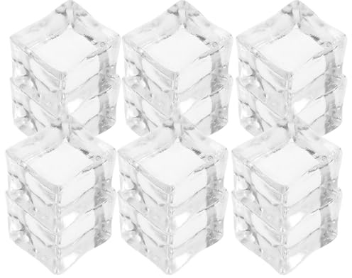 TOMETURE Cubitos de Hielo Artificiales de Plástico Transparentes de 25 CM 100 Unidades Reutilizables para Decoración Relleno de Jarrones y Accesorios de Fotografía