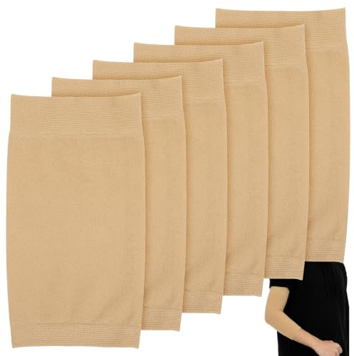 Bremorou 6Pcs Tattoo Cover Up Patch Sleeve Forearm Tattoo Cover Compression Arm Sleeve for Concealment Arm Sleeves for Women Men Nude, 18 × 9.5 cm