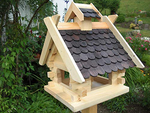 Vogelhaus-Vogelhäuser Vogelfutterhaus Vogelhäuschen-aus Holz-Vogelhausständer-Nistkasten-Schreinerarbeit-in unterschiedlichen Farben erhältlich … (schwarz eckig)