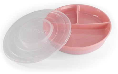 Twistshake Baby Teller | Babyteller mit luftdichtem Deckel | BPA-freier Baby-Entwöhnungsteller | 3 Teile Essenstrainingsteller | 6 Monate+ Baby-Futterteller | Neugeborenen-Essentials | Rosa