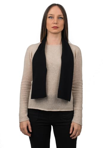 DALLE PIANE CASHMERE Mini Sciarpa Donna 100% Cashmere - Nero