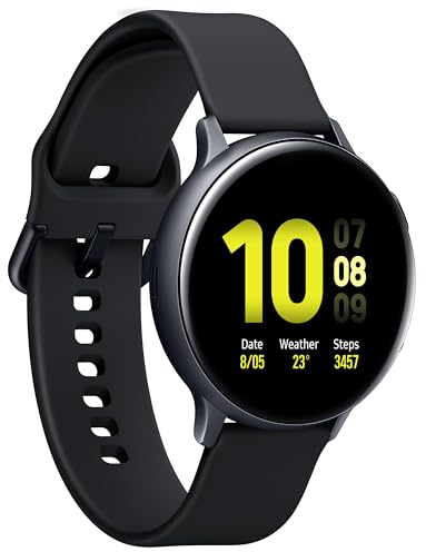 Samsung SM-R820 Galaxy Watch Active2, Fitnesstracker aus Aluminium, großes Display, ausdauernder Akku, wassergeschützt, 44 mm, Bluetooth, Aqua Black