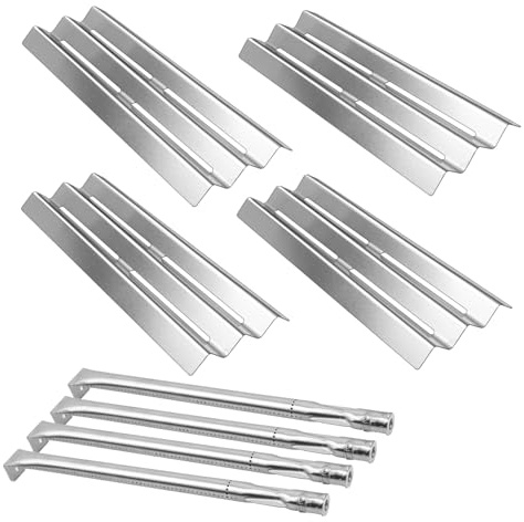 Zemibi Grill reservdelar för Napoleon gasmodeller LEX485/605/730 LE LD485-serien grillar S81001, rostfritt stål värmeplatta tältskydd och kraftiga brännarrör, grillreparationssats, paket med 4
