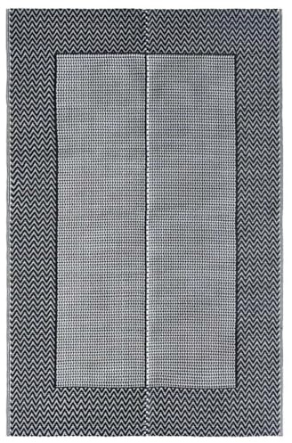 vidaXL Outdoor Teppich Zweischichtiger Jacquard Terrassenteppich Küchenteppich Außenteppich Indoor Balkon Terrasse Flur Küche Bad Grau 190x290cm PP