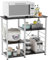 SogesHome Küchenregal Aufbewahrungsregal Kücheninsel Küchenofen Küchenschrank Bäckerregal Aufbewahrungswagen Organizer Multifunktionales Lagerregal 90 x 40 x 83 cm,SH-171-BK