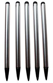 Dealbude24 5X Silber Stylus BedienStift Pen Display Touch Pen 2in1 Spitze für Handy, Tablet,PDA und Organizer Kunststoff