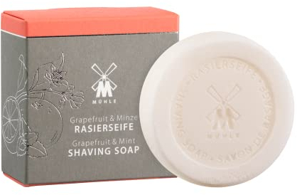 MÜHLE Rasierseife - hochwertige Rasurseife mit Grapefruit & Minze für alle Hauttypen - fruchtig & belebend - 65 g