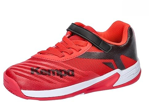 Kempa Unisex Kinder Wing 2.0 Junior Handballschuhe, Sportschuhe, Turnschuhe, Schwarz Rot, 31 EU