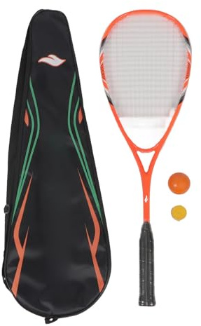 Squash Racket Entry Level Professional Training - Carbon Aluminium Alloy Integrated 250g Lightweight Sports Beginner Squash Racket Set for Gym School Playgrounds