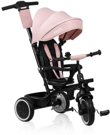LIONELO Berry Multifunktionales Dreirad und Kinderwagen von 9 Monaten bis 5 Jahren bis zu 25 kg Große PU-Räder, Dreirad-Drehsitz 360° Montage ohne Werkzeug