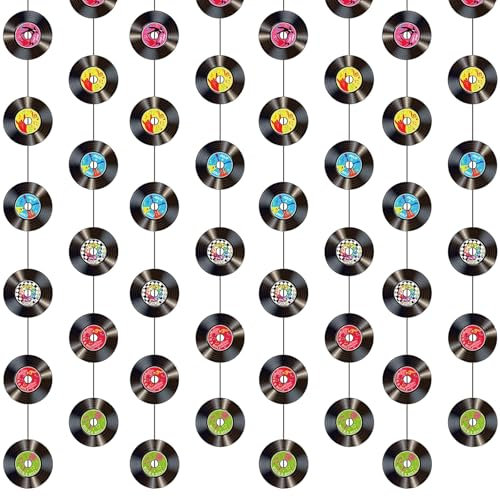 8 Stück Rock and Roll Musik Party Dekorationen, Schallplatten Wanddekoration Retro Schallplatten Aufzeichnungen Ausschnitte Wand Dekor Schilder für Rock Musik Geburtstag,50er und 60er Jahre Party Deko