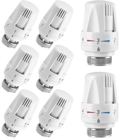 Mitening Heizungsthermostat Heizkörperthermostat Thermostatkopf Heizungsregler: 8 Stück Heizkörperventil M30x1,5, Heizung Thermostatkopf, Thermostatventil Heizkörper Ersatzkopf für Zuhause Büro