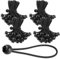 SENJEOK 100 PCS 6 inch Black Bungee Cord with Balls, 15 cm Bungee Straps for Outdoor, Travel and Fixing Items