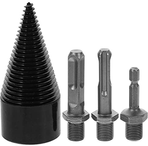 Yardwe Brocas Para Partir Leña De Acero Resistente Divisor De Madera Impactante y Duradero Compatible Con Taladros Eléctricos Para Corte Eficaz De Troncos