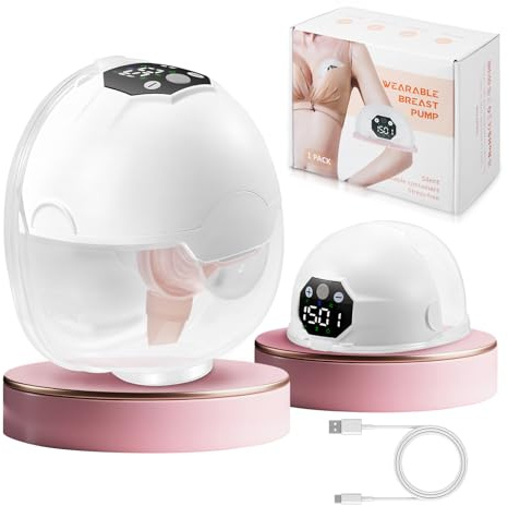 Tire Lait Electrique Main Libre avec 5 Modes 15 Niveaux, Faible Bruit, Extracteur de Lait Rechargeable avec Affichage LED, Poids léger - 24mm
