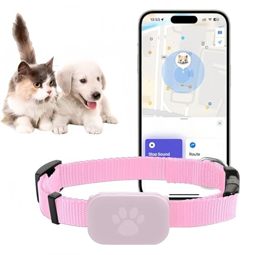 New Cat Tracker, Cat Tracker Gps Collar For Medium and large Cats,Dog tracker,pet tracker,No Monthly Fee,pet tracker Compatible with Apple Find (iOS/Android compatible), Cat Gps Tracker Collar