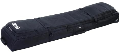 EVOC Snow Gear Roller Sac à Skis et Snowboards (pour 3-4 Paires de Skis ou 2 Snowboards, rembourré, Pliable, roulettes Skate interchangeables, Compartiment Avalanche, Taille : M), Noir