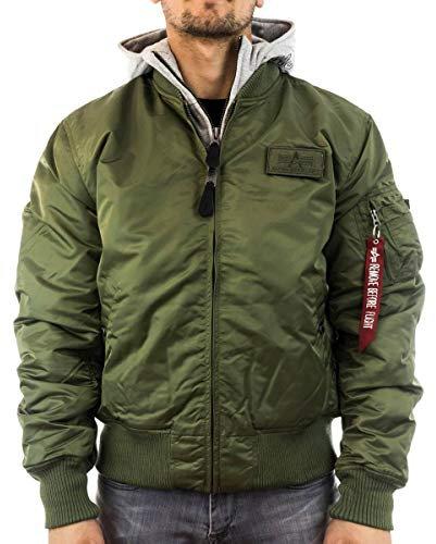 Alpha Industries Herren MA-1 D-Tec Bomberjacke, Grün (Sage-Green 01), Large