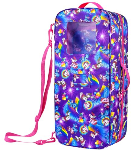 Ecore Fun 18 Inch Doll Storage Bag Travel Carrier Unicorn Case Great Fit for 18 Girl Dolls with Multi-Pocket | Doll Carrier Bags Perfect for 18IN Dolls