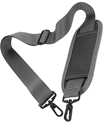 Taygeer Crossbody Strap Replacement, Universal Duffle Messenger Shoulder Bag Strap Detachable Padded Adjustable Belt with Metal Hook Clip for Briefcase Carrier Satchel Laptop Case Duffle Bag, Grey
