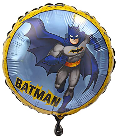 Ciao - Globo de aluminio Mylar redondo de Batman (46 cm, 18 pulgadas) original de DC Comics