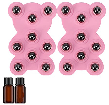 2St Roller Ball Body Massage Handske Nio Bead Massager Med Eterisk Olja Smärtlindring Relax Massager Dredging Gnuggning Belly Calf Belly,Pink,Magnetic Beads