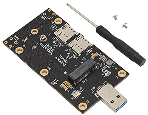 Septpenta Adattatore da M.2 a USB 3.0 per Desktop, Laptop, con Viti e Cacciavite M2, Chiave B M.2 SSD a Scheda Lettore USB 3.0 per Doppio Slot per Scheda SIM Computer Modulo 3G/4G/5G