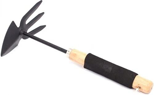 Synx Tools Mini hacka med klor metall - spade mini trädgårdsverktyg - ogräsborttagare - handverktyg - grönsaksträdgårdsredskap