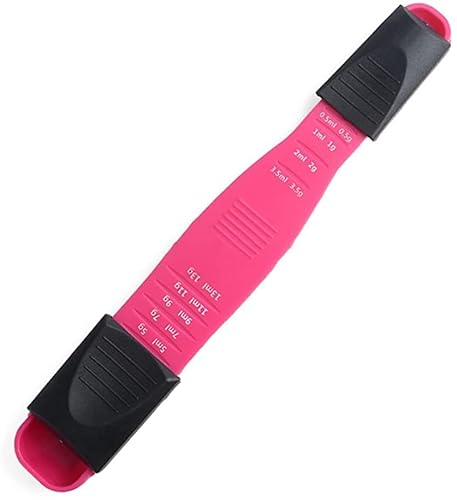 ACiyD Cuillère à mesurer Multi-échelles réglable à Deux têtes à Neuf Vitesses pour Mini balances de Cuisine à échelle de cuillère à Poudre Solide (Couleur : Noir) (Rouge)