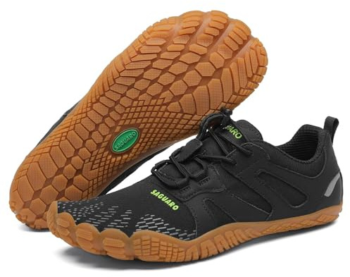 SAGUARO Barfotaskor herr dam utomhus sport träningsskor spårskor storlek 35–48, Sommar svart, 40 EU