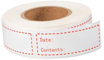 DOITOOL Removable Food Label Stickers 1 Roll Date Content Marking Stickers for Refrigerator Freezer Kitchen Glass Jars Storage Containers 150 /Roll