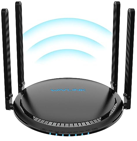 WAVLINK Routeur AX3000 WiFi 6, double bande pour les jeux à domicile avec 4 antennes à gain élevé de 5 dBi, MU-MIMO, OFDMA, Touchlink, formation de faisceaux, WPA3, IPV6, contrôle parental