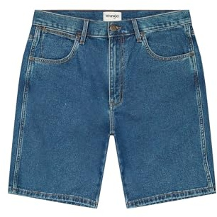 Wrangler Pantaloncini da Uomo in Jeans, vestibilità Rilassata, Scuro Slavato, 29W