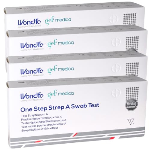 gef + medica - 4 Tamponi Streptococco A - Test Faringeo per la Rilevazione dello Streptococco del Gruppo A | Facile ed Affidabile