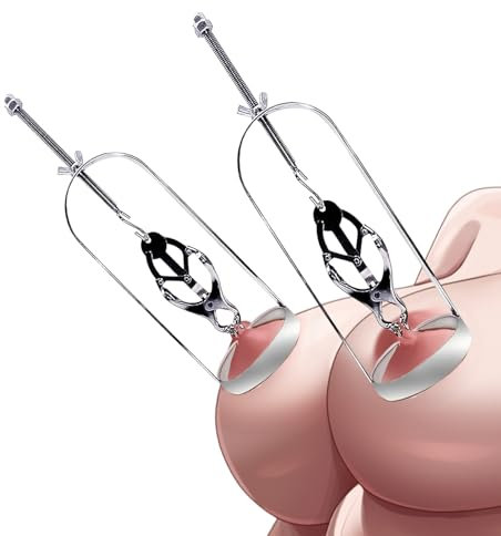 Lovgrl Pinces À Tétons Pour Femmes BDSM Mamelons Étirement Rotatif Design Sans Perçage Idéal SM Et Bondage Ensemble De Couples Flirts Argent