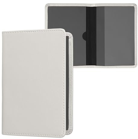 kwmobile Funda para permiso de circulación coche de cuero sintético - Con espacio para tarjetas 9.2 x 13 CM doblado - plata