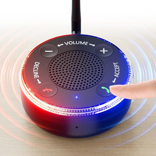 PebblePulse Amplificador de altavoz para teléfono, timbre externo para teléfono celular con tono de llamada fuerte y alerta de flash LED, responde llamadas directamente, ideal para uso doméstico