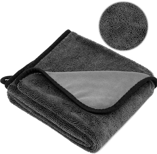 Yeecka Chiffon Microfibre Séchage Voiture 90x60CM,Chiffon Microfibre Voiture,Chiffon Miro France 600GSM, pour Voitures et Motos, Vitre Salle de Bain Nettoyage Domestique