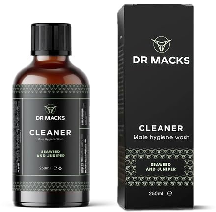 Dr. Macks Male Intimate Wash - pH Balanced Men's Hygiene & Cleaner - Doctor Developed Body & Face Wash for Odour, Itch & Sweat Relief (Seaweed & Juniper)