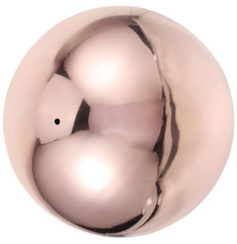 DEARMAMY Sfera da Giardino Cava in Acciaio Inox 304 Rose Gold 138mm Riflettente Lucidata a Specchio Decorazione Esterni Interni Patio Prato