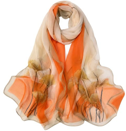 FAIRYGATE Scarf Gifts for Women Flower Floral Print Women's Scarves & Wraps Georgette Chiffon Shawl for Women Wedding Evening Scarfs