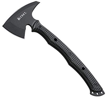 CRKT Kangee T-Hawk Outdoor Survival Black Tomahawk with Sheath: SK-5 Plain Edge Blade, Glass-Reinforced Nylon Handle, 2725
