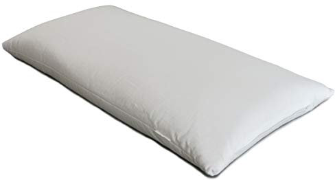 GIRAFFENLAND Bio-Buchweizenkissen 40x80cm, Köper-Baumwolle weiß, mit Bio-Buchweizenschalen, + zus. Inlett