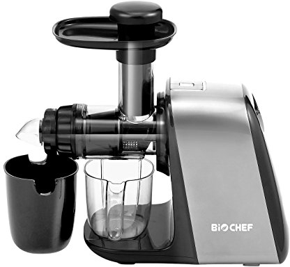 BioChef Axis Compact Entsafter/Slow Juicer/Horizontaler Entsafter - 150Watt & 80 U/min: Der ultimative Weizengras und Blattgemüse Entsafter (Silber)
