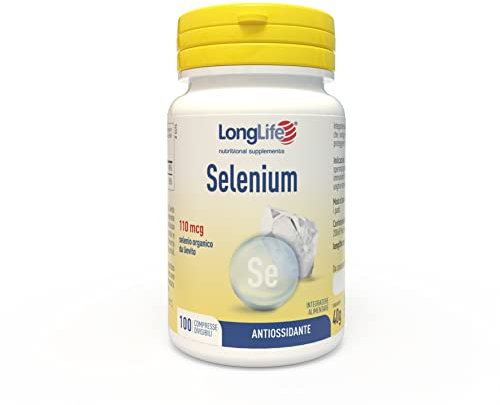 Longlife® Selenium 110 Mcg | Integratore di selenio ad alta biodisponibilità | Sistema immunitario, riproduzione maschile, capelli e unghie | Oltre 6 mesi di trattamento | Vegano e senza glutine