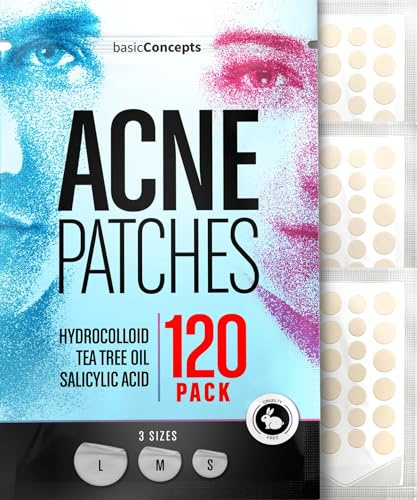 PatchRx Pimple Patches, Salicylic Acid, Tea Tree Oil and Hydrocolloid for Face (120 Pack)