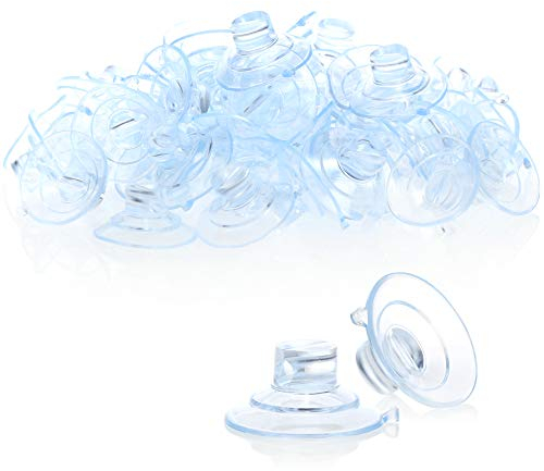 com-four® 60x Saugnapfhalter mit Kabel-Schlitz, transparent für Lichterkette und Fenster-Dekoration für Weihnachten, Ostern, Silvester - Saugnapfhalter Ø 30 mm (060 Stück - transparent)