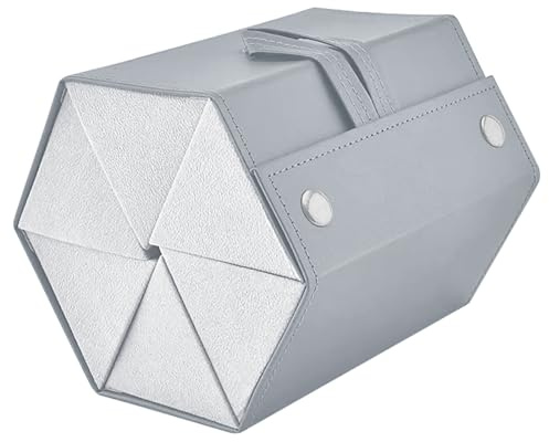 Scatola Portaoggetti Occhiali da Sole, Scatola Portaoggetti Occhiali 6 Scomparti Organizzatore per Occhiali Sole Custodia Occhiali in Pelle Occhiali Organizer da Viaggio (Grigio)